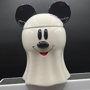 Halloween Mickey Mouse Ghost Cookie Jar Canister NWOT